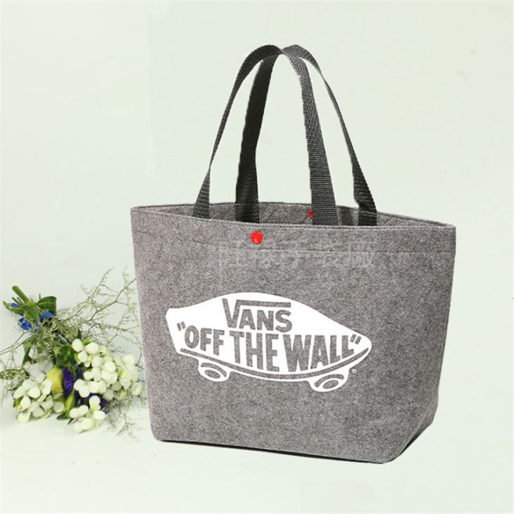 Suministro de bolsa de compras de tela de fieltro gris grande de Navidad
